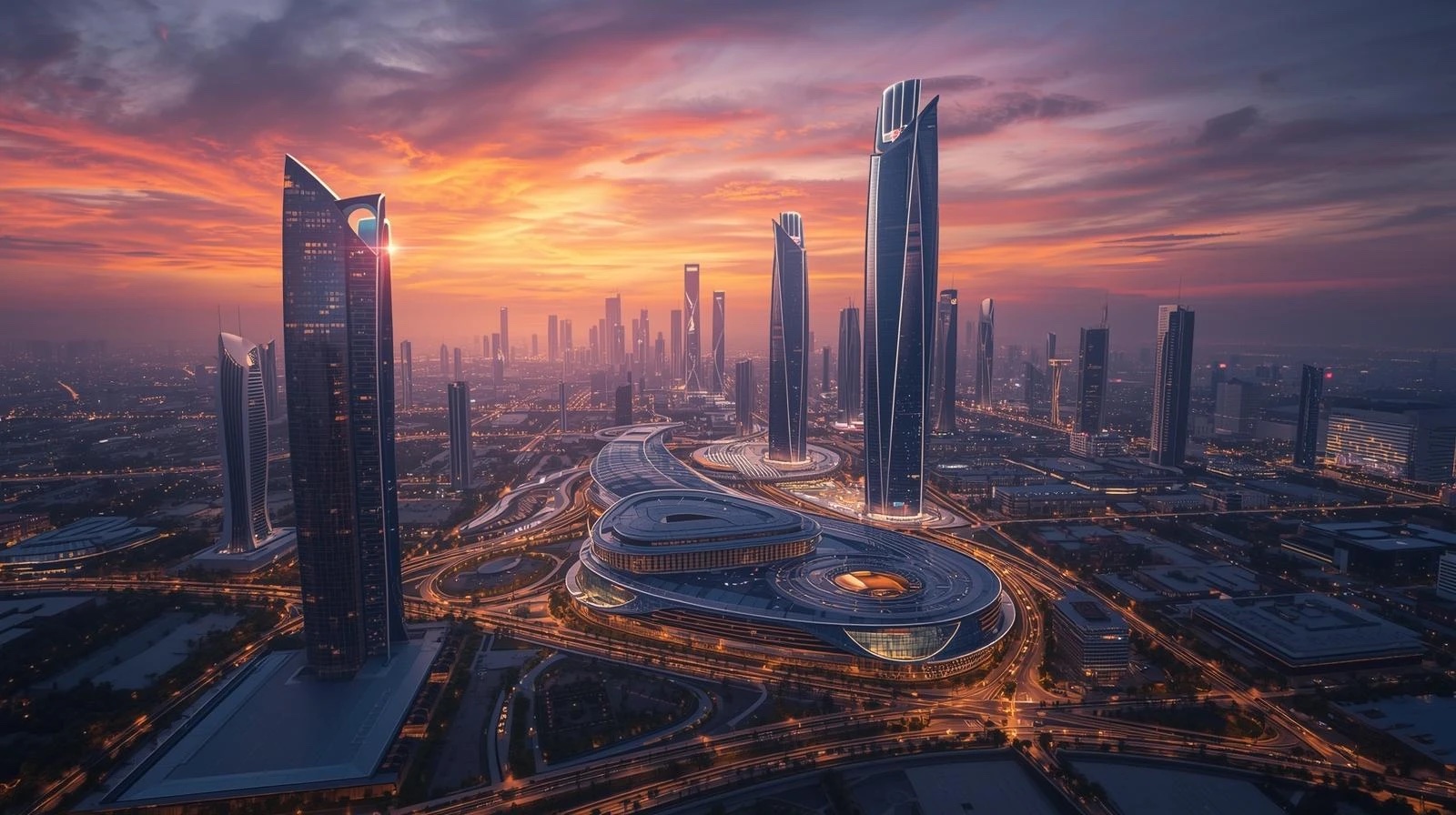 GIFT City skyline at dusk